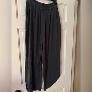 Marine Layer Charcoal Wide-Leg Beach Pants